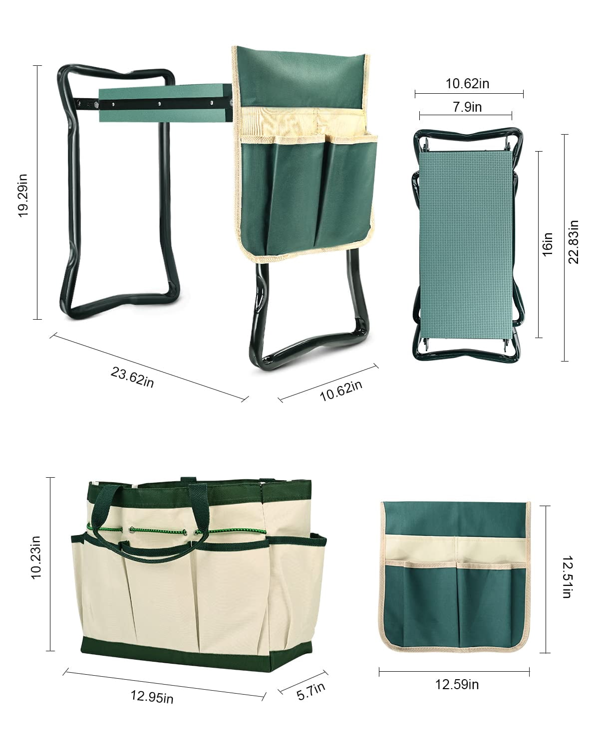 Upgraded Garden Kneeler and Seat with Thicken & Widen Soft Kneeling Pad,Heavy Duty Foldable Gardener Stool with 2 Tool Pouches,Gardening Gifts for Women Mom Men Seniors¡­…