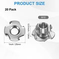 thumbnail image 3 of Uxcell 20-Pack M10x13mm T-nut, Stainless Steel 4-Pronged Tee Nut Threaded Insert Corrosion Resistant Fasteners, 3 of 7