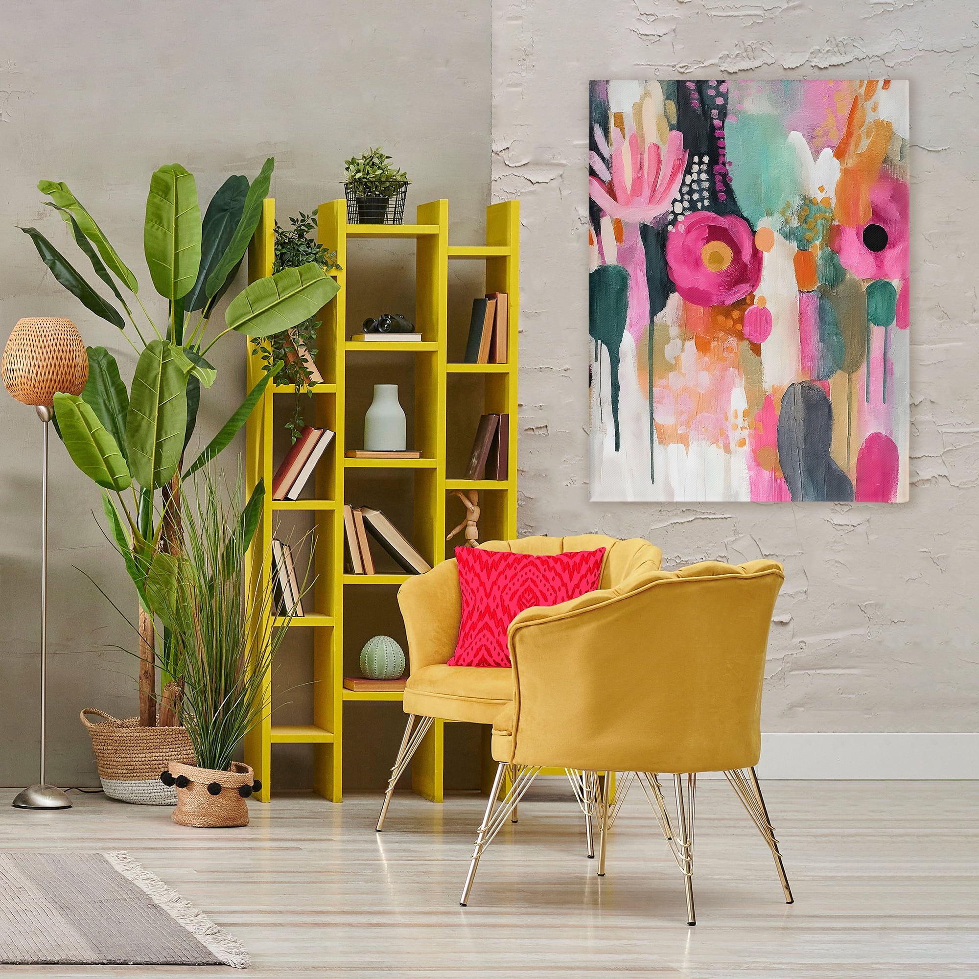 Stupell Industries Dripping Blooms Cascade Canvas Wall Art, design by Riley B