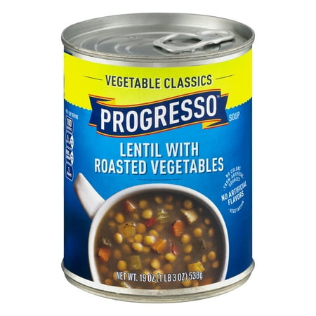 (6 Pack) Progresso Vegetable Lentil With Roasted Vegetables Soup, 19 (Best Canned Lentil Soup)
