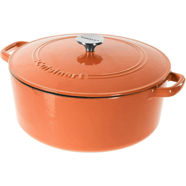 Cazuela Cuisinart Chef's Classic de hierro fundido esmaltado, 7 litros, naranja