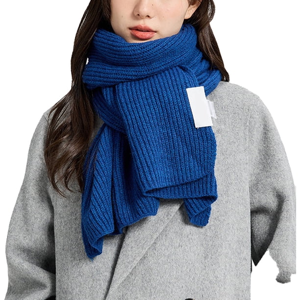 Bufanda cálida de otoño e invierno, bufanda cálida de cuello de invierno de color puro