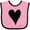 Pink and Black, variant on Inktastic Stitched Black Heart Boys or Girls Baby Bib