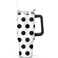 thumbnail image 2 of 40oz Classic Dot Aesthetic Design Stainless Steel Flip Straw Tumbler Spill Proof Travel Cup Double Wall Vacuum Insulated Coffee Mug with Top Handle, 2 of 6