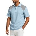 thumbnail image 5 of BRANROY Men's Linen Blend Collared Shirts - Short Sleeve Casual Summer Tops for Men, Breathable Lightweight for Vacation and Daily,Light Blue S, 5 of 8