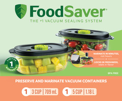 FoodSaver Preserve & Marinate Vacuum Containers, 3-Cup & 5-Cup Set - image 4 of 11