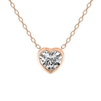 Diamond Pendant Necklace| 2 Ct IGI Certified Heart Shape Lab Grown Diamond | Globe Slider Bezel Solitaire Lab Diamond Pendant Necklace In 18K Rose Gold | FG-VS1-VS2 Quality Friendly Diamonds