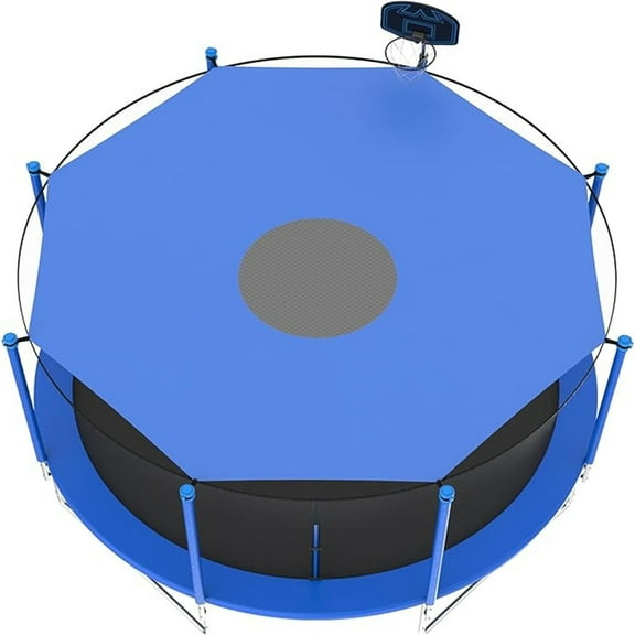 Trampoline Shade Cover, 16FT Sunscreen & Rainproof Anti-UV Trampolines Sunshade Accessories for Outdoor Backyard Playground, Easy to Install
