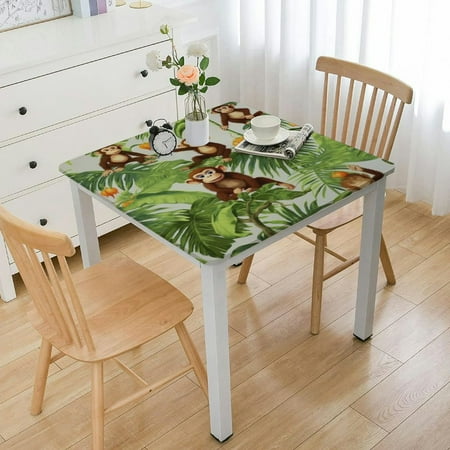 

Leaves Square Tablecloth Washable Polyester Table Cloth Waterproof Stain Anti-Wrinkle Table Cover for Kitchen Party Buffet Tabletop Decor