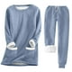 thumbnail image 1 of Puntoco Conjunto de pantalones de felpa y top de manga larga con aislamiento de felpa gruesa, bolsillo liso con cuello redondo para mujer, liquidación Puntoco Puntoco-3560, 1 of 4