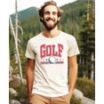 thumbnail image 3 of Red White & Blue Golf Shirt for Men Golf Ball and Stars T-Shirt for Golfer Natural Shirt Adult 2XL, 3 of 5