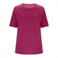 thumbnail image 6 of CHGBMOK Womens Tops Dressy Casual Pleated Tunic Shirts Summer Crew Neck Blouse,Sizes L-5XL, 6 of 6