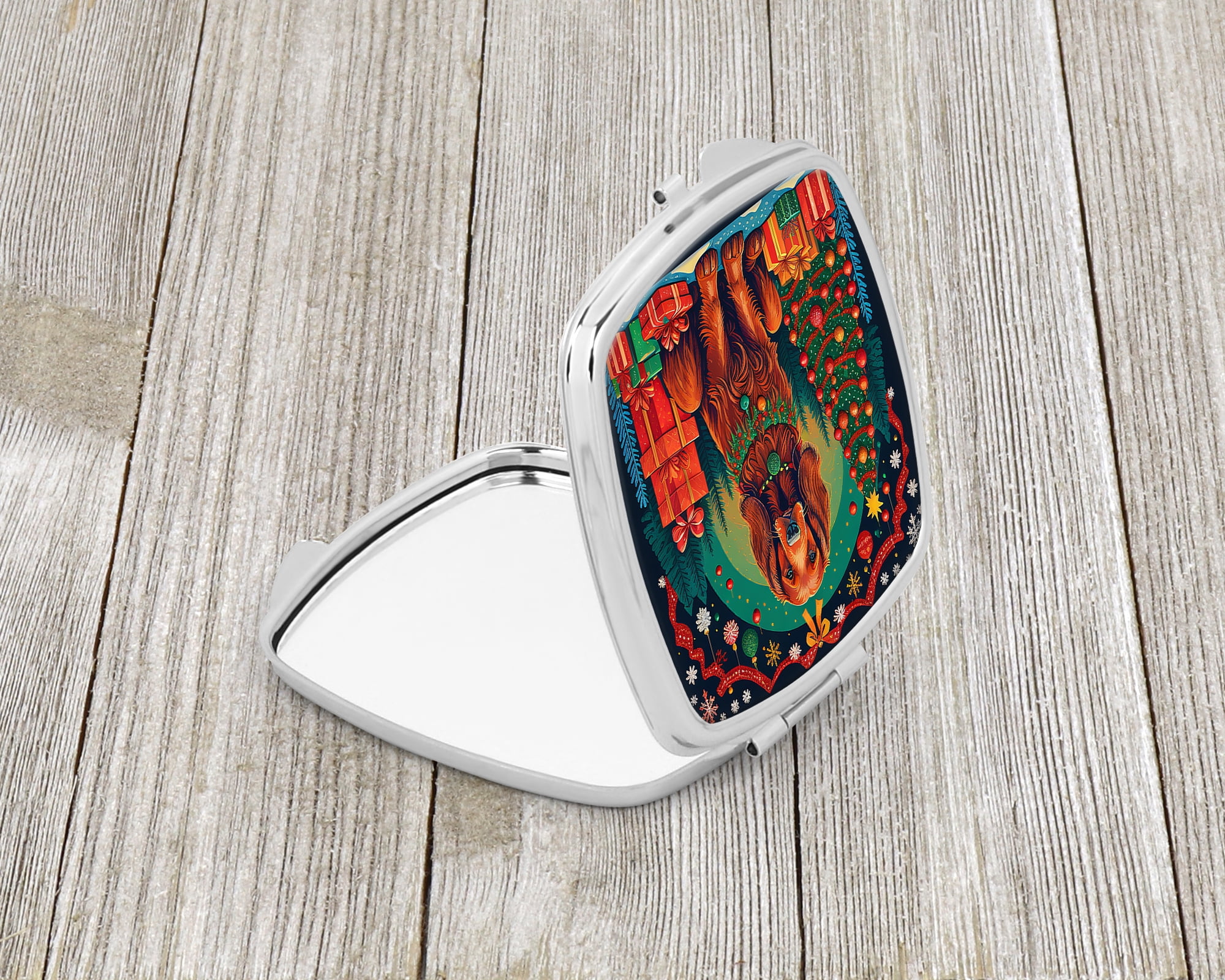 Irish Setter Christmas Compact Mirror 2.75 in x 3 in