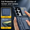thumbnail image 4 of for Samsung Galaxy S25 Ultra Case with 2*Screen Protector, Slide Camera Cover, Kickstand, Lanyard Strap, Military Grade Shockproof Protective Heavy Duty Non-Slip for S25 Ultra Case-6.9'', Blue, 4 of 9