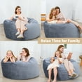 thumbnail image 6 of EastVita 4FT Giant Bean Bag Chair,Memory Foam Sofa,Lazy Person’s Chair with Plush Velvet Cover – Grey, 6 of 6