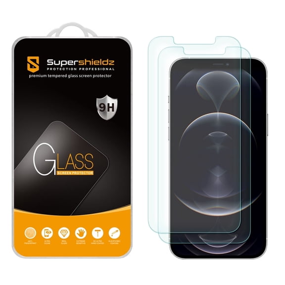 Supershieldz Designed for iPhone 12 / iPhone 12 Pro (6.1 inch) Tempered Glass Screen Protector, Anti-Scratch, Bubble Free (2 Pack)