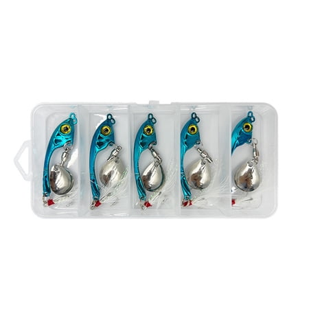 5Pcs Fishing Spoons Lures Metal Lures Baits Set Trout Casting Spinner Spoon Fish Baits Steel Treble Hook Fishhooks