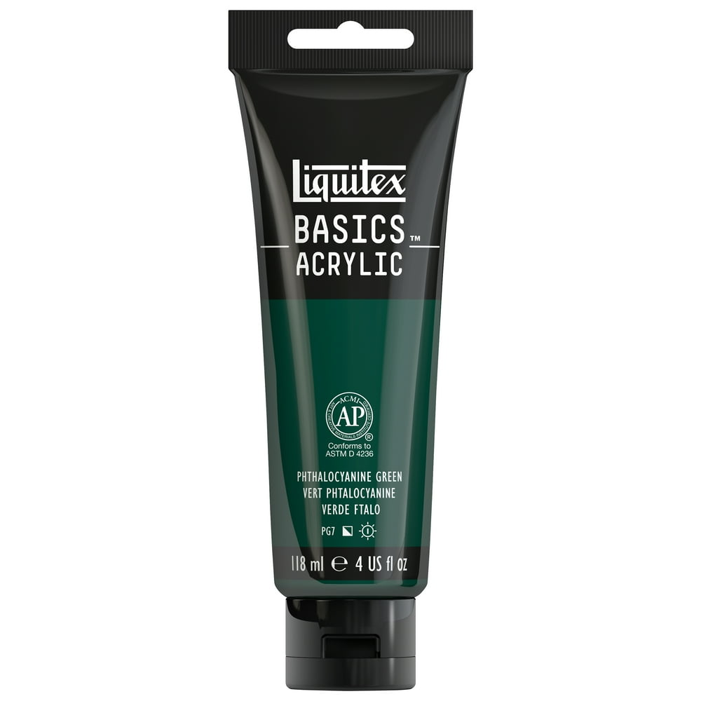 Liquitex BASICS Acrylic Color, 4 oz. Tube, Phthalocyanine Green
