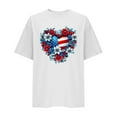thumbnail image 5 of Cavosen USA Flag Shirts for Women Petite Independence Day Short Sleeve Round Neck T Shirts USA Flag Graphic Tops Lady L 4th of July Casual T Shirts Red White and Blue Tunic Tees Patriotic Blouses, 5 of 8