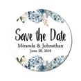 thumbnail image 1 of Darling Souvenir Round 45 Pcs Floral Border Save The Date Stickers Wedding Personalized Bride Groom Names And Date Envelope Seals - White, 1 of 4