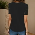 thumbnail image 4 of Bzhegqhd Women's New Solid Color Pullover Short Sleeved Button Round Neck, 4 of 7