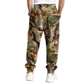 thumbnail image 5 of Havenx Camo Baggy Cargo Pants for Men Maple Leaf Print Elastic Waist Tapered Cargo Joggers with Flap Pockets Wide Leg Trousers Workout Athletic Soft Lounge Fashion Clothing,Deep Green M, 5 of 6
