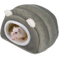 thumbnail image 2 of Casa de invierno para hámster, mascota gris, cama acogedora y cálida adecuada para animales pequeños, cama nido de cobaya, erizo, jerbo, rata, 2 of 5