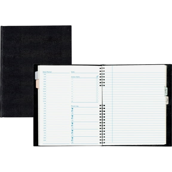Notepro Undated Daily Planner, 9.25 X 7.25, Black Cover, Undated | Bundle of 5 Each