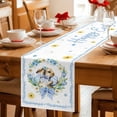 thumbnail image 5 of Table Runner - 72 Inch Long, Easter Rabbits Eggs Kitchen Dining Table Runner Dresser Scarves, Watercolor Floral Daisy Bunny Bow Spring Farmhouse Decor for Coffee Tables Wedding Party Banquet, 5 of 8