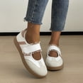 thumbnail image 2 of Domzle Women Gum Thin Sole Fashion Sneakers | Retro Casual Tennis Slip on Flat Loafers Walking Shoes Hook and Loop Footwear White, 2 of 9