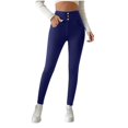 thumbnail image 6 of Fleece Lined Leggings Women High Waisted Yoga Tights Pants Tummy Control Straight Leg Winter Thermal Thicken Trousers, 6 of 9