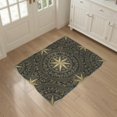 thumbnail image 3 of ODIKA 3'x5' Washable Accent Rug Pet Friendly, Non-Shedding Mat Folk Vine Border Distressed Farmhouse Lettering Primitive Vintage Refined for Bedside, Nursery Room, 3 of 7