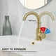 thumbnail image 2 of Grifo de lavabo de acero inoxidable 304 de 1 pieza grifo mixto de agua caliente y fría de oro cepillado, 2 of 9
