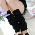 thumbnail image 3 of fastboy Soft And Elastic Knitted Leg Warmers For Keeping Warm In Winter Socks Lovers Fiber Long Socks Knee Socks Fine Stitching black 42cm 1Set, 3 of 6