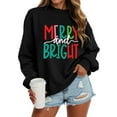thumbnail image 5 of adviicd Christmas Sweatshirt for Women Merry and Bright Sweaters Crewneck Fashion Winter Pullover (Black, S), 5 of 6