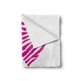 thumbnail image 2 of Love Soft Flannel Fleece Blanket, Vintage Zebra Motifs of Lettering and Hearts Pattern on Plain Backdrop, Cozy Plush for Indoor and Outdoor Use, 50" x 70", White Hot Pink and Black, by Ambesonne, 2 of 6