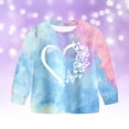 thumbnail image 5 of larppty Kids Toddler Girl Long Sleeve Bow Sweatshirt & Denim Straight Leg Jeans Pants Fall Winter Outfits Set (Blue,4-5 Years), 5 of 7