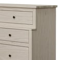 thumbnail image 2 of Stav Wide Dresser Chest with 6 Drawers, Plank Style, White Solid Wood, 2 of 5