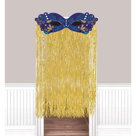 A Night in Disguise Masquerade Mardi Gras Party Decoration Fringe Door Curtain