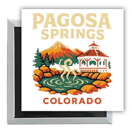 Pagosa Springs Colorado Vintage Design Souvenir 2.5 x 2.5-Inch Fridge Magnet