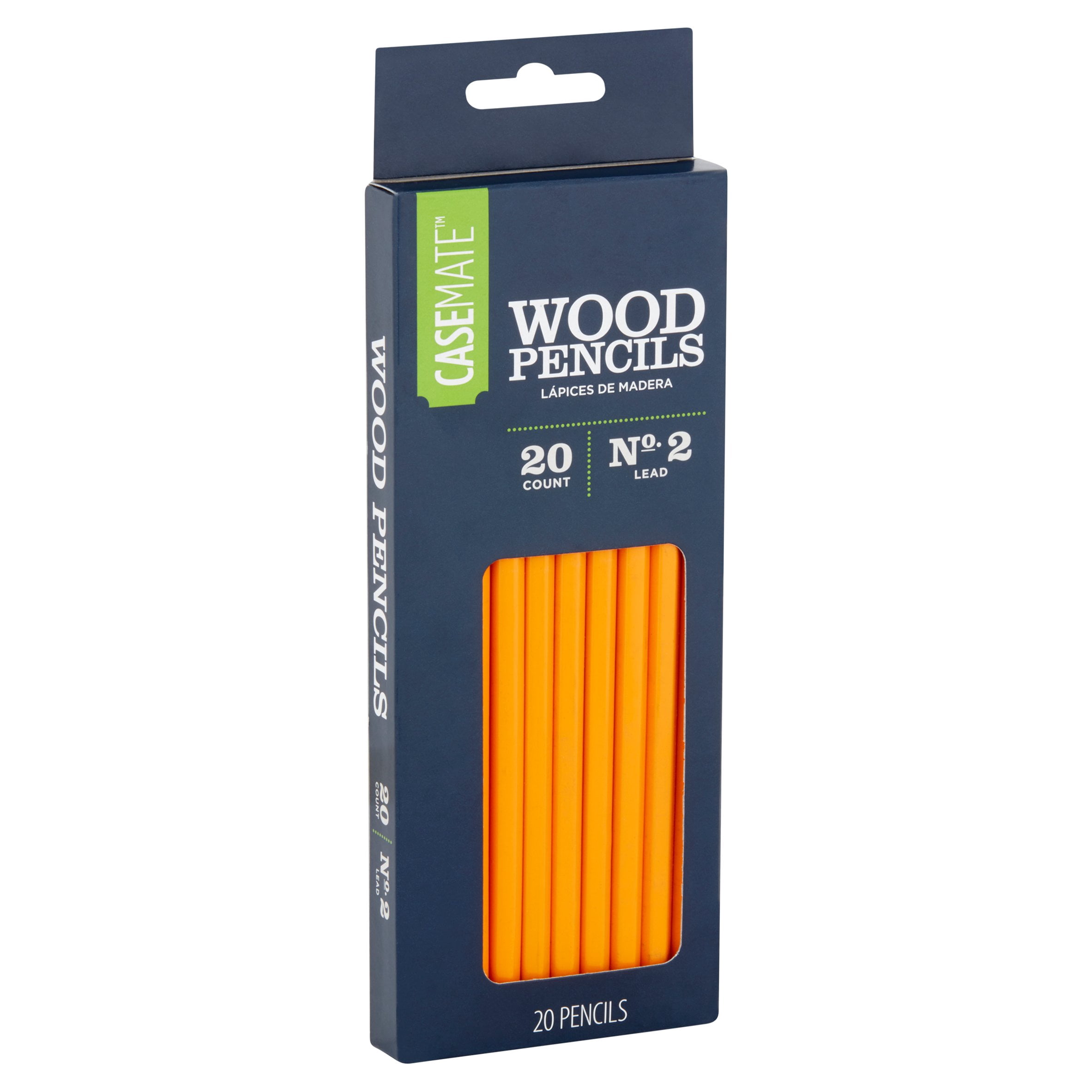 Case-Mate Pencils, No 2 Lead, Yellow, 20 Count