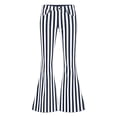thumbnail image 4 of JAJAHO Girls Flare School Uniform Pants Striped Flat Front Bell Bottoms Back To School Clothes For Kids 5-16Y, 4 of 6
