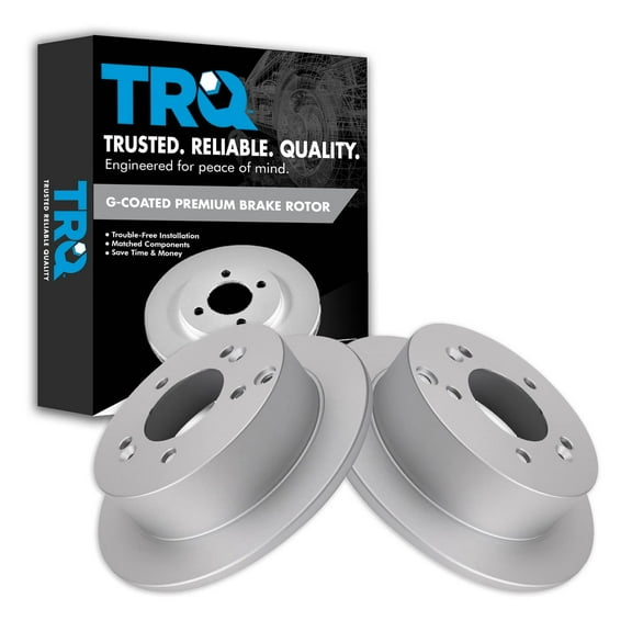 TRQ Rear Brake Rotors Set Solid Premium G-Coated Fits Select 2006-2010 Hyundai Sonata 2005-2009 Tucson 2001 XG300 2002-2005 XG350 Kia Optima 2005-2010 Sportage