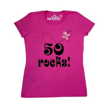 50th Birthday 50 Rocks Gift Women's T-Shirt (Best Gifts For Womans 50th Birthday)