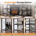 thumbnail image 6 of VINGLI 58‘’ Fireplace TV Stand for up to 70'' TV, Entertainment Center with 18'' Electric Fireplace Heater, Fireplace Media Console Table with Open Metal Shelves, Rustic Brown, 6 of 7