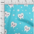 thumbnail image 2 of oneOone Cotton Cambric Aqua Blue Fabric Teeth Diy Clothing Quilting Fabric Print Fabric By Yard 56 Inch Wide, 2 of 5
