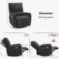 thumbnail image 3 of MCombo Power Swivel Glider Recliner Chair, Electric Rocker Recliner Chairs with USB Charging Ports for Living Room and Nursery, Fabric 6922 (Grey), 3 of 7
