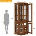 thumbnail image 6 of Tribesigns Corner Bar Cabinet, 4-Tier Modern Wine Cabinet with Doors, LED Lights, and Anti-Tip Design, Ideal for Dining Room, Living Room, or Kitchen - Brown, 6 of 7