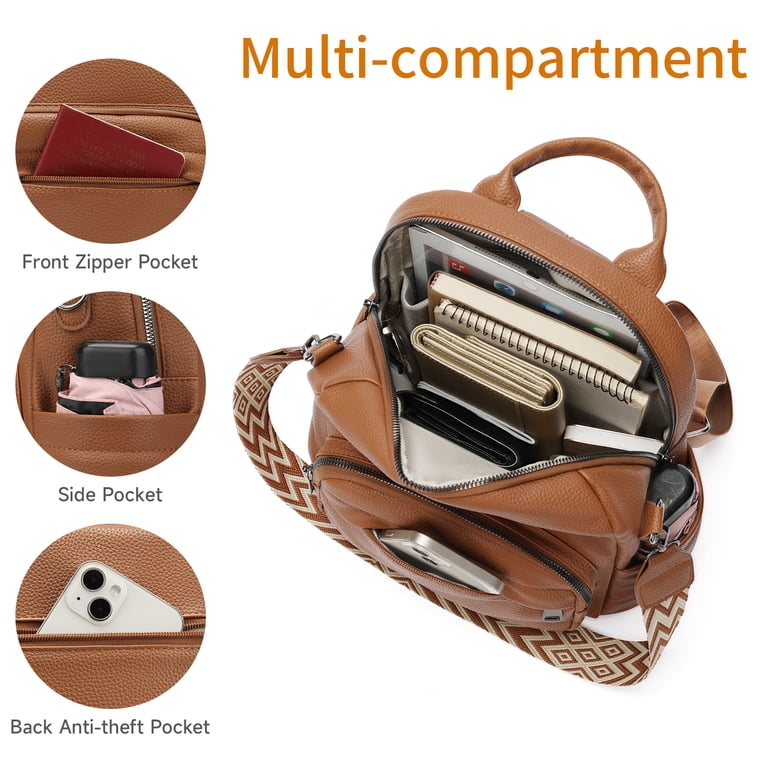cute small brown leather backpack Dora & Liz Mini Purse for Women Fashion Backpacks Lightweight Travel Ladies Shoulder Bags : Clothing, Shoes & Jewelry This stylish backpack is designed for women Hide & Drink, Owl Mini