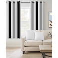 thumbnail image 2 of Black Grey Stripes Blackout Curtains 54 Inches Long for Bedroom,White Striped Vertical Modern Geometric Thermal Insulated Room Darkening Black Out Window Curtain Panels Grommet Drapes for Living Room, 2 of 8